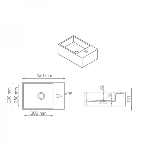 Lavabo suspendido - Seno LevelPlus