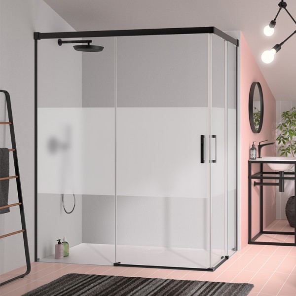 Angular de ducha Glasé GS607 - 2 fijos + 2 puertas