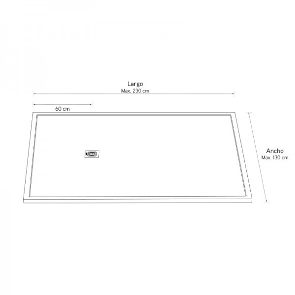 Plato de ducha de resina extragrande modelo XXL