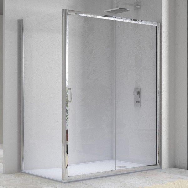 Mampara puerta y fijo en línea X-60  + Fijo en ángulo X60SP