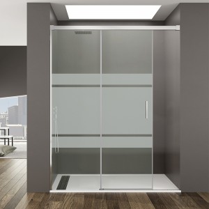 Mampara de ducha BASIC FREE- con perfil superior y fijo+corredera 2