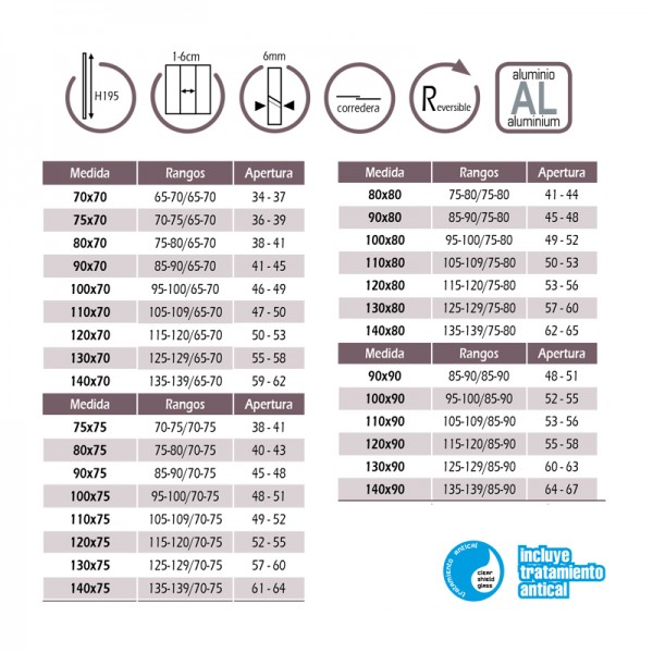 Mampara de ducha BASIC - angular al vértice - perfil NEGRO MATE