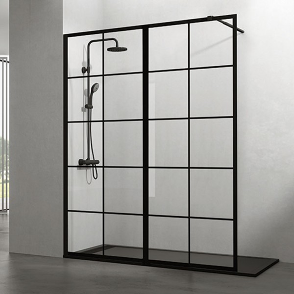 Fijo de ducha SCREEN BLACK CHESS XXL - doble fijo serigrafía en negro