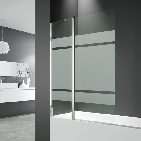 Mampara de bañera OPEN 2 - panel fijo+abatible 150x122