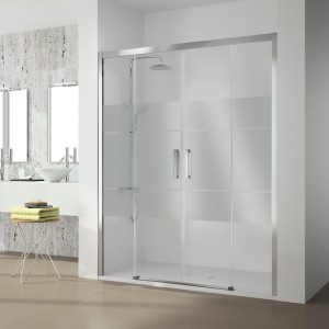 Mampara de ducha serie 400- 2 Paneles Fijo + 2 Puertas Corredera 2