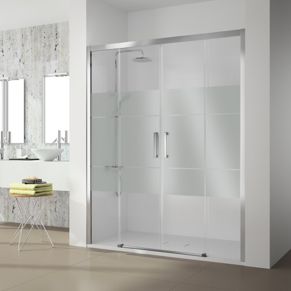 Mampara de ducha serie 400- 2 Paneles Fijo + 2 Puertas Corredera