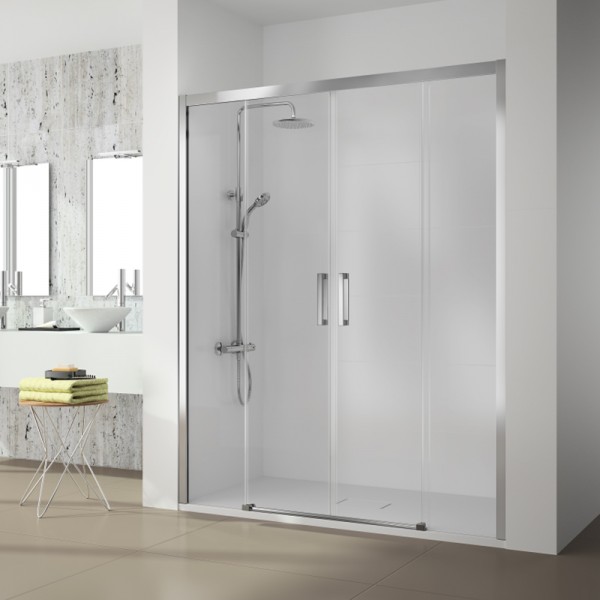 Mampara de ducha serie 400- 2 Paneles Fijo + 2 Puertas Corredera