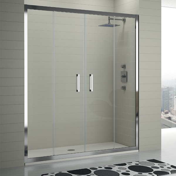 Mampara de ducha serie 300 - 2 Fijo + 2 Puertas