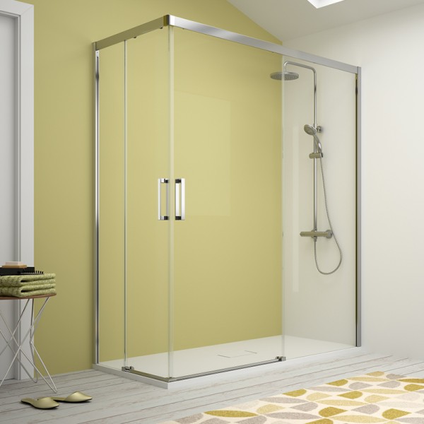 Mampara de ducha 400 - Angular 2 fijos + 2 puertas