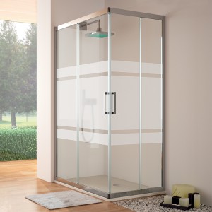 Mampara de ducha 300 - Angular 2 fijos + 2 puertas 2