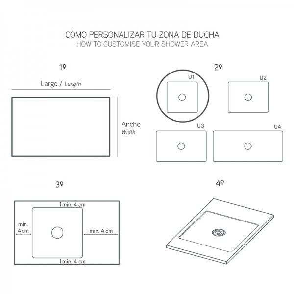 Plato de ducha a medida Unic
