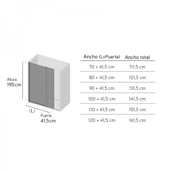 Fijo de ducha con puerta  X-250