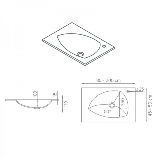Lavabo con encimera AmeliPlus