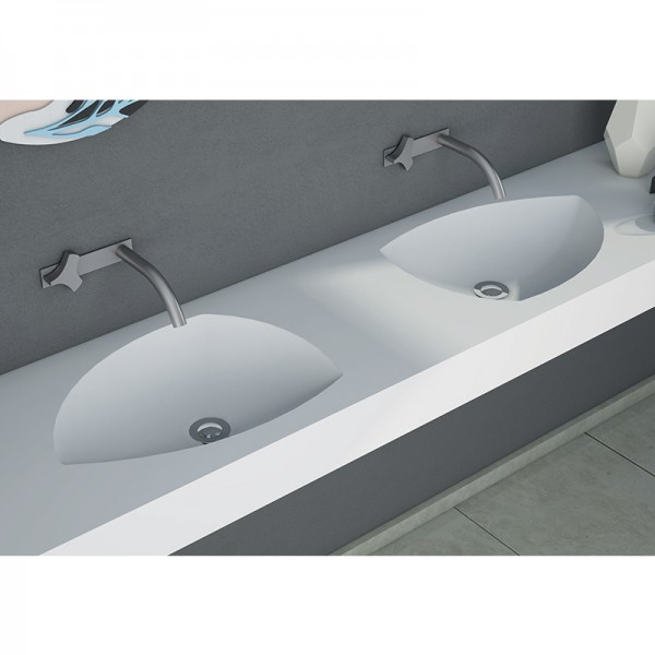 Lavabo doble con encimera y faldón AmeliPlus