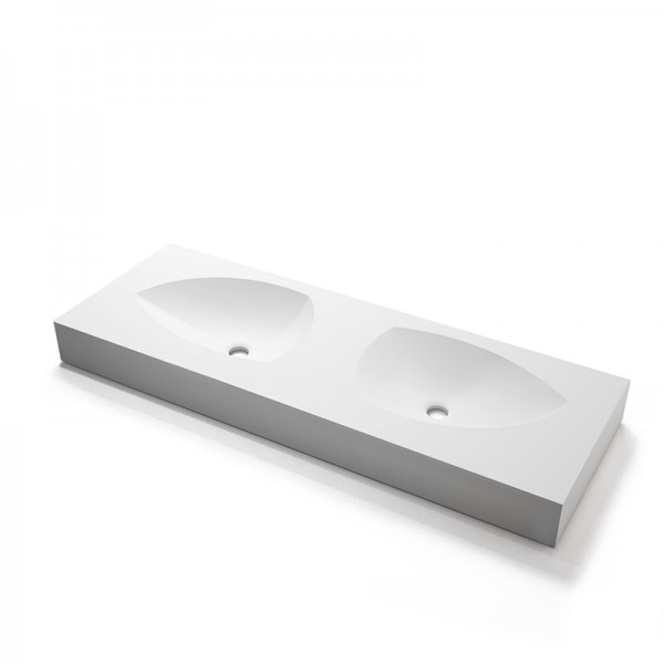 Lavabo doble con encimera y faldón AmeliPlus