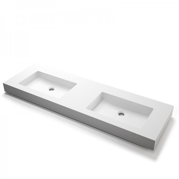 Lavabo doble con encimera y faldón AlfaPlus