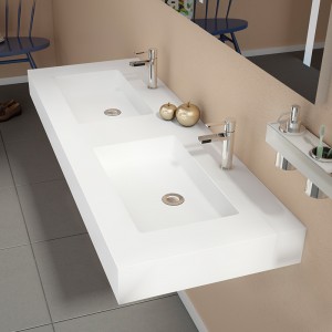 Lavabo doble con encimera y faldón AlfaPlus 2