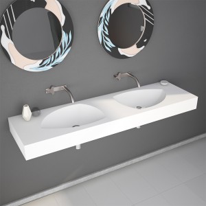 Lavabo doble con encimera y faldón AmeliPlus 2