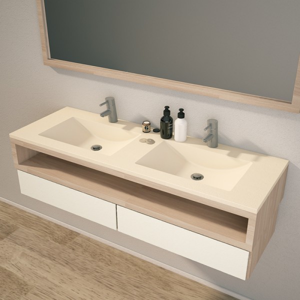 Lavabo doble con encimera Alfa ST-ONE