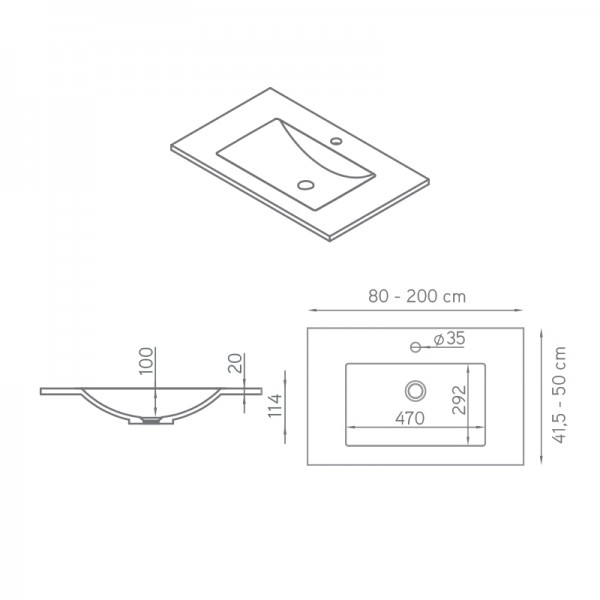Lavabo con encimera Epsilon ST-ONE