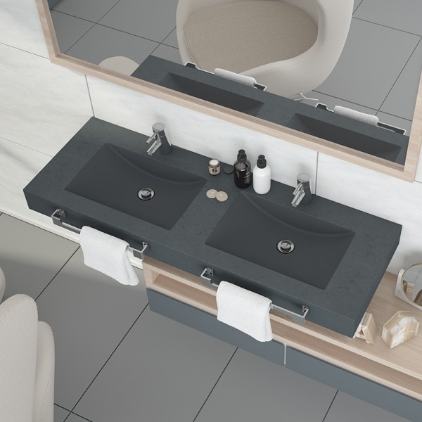 Lavabo doble con encimera y faldón Epsilon ST-ONE