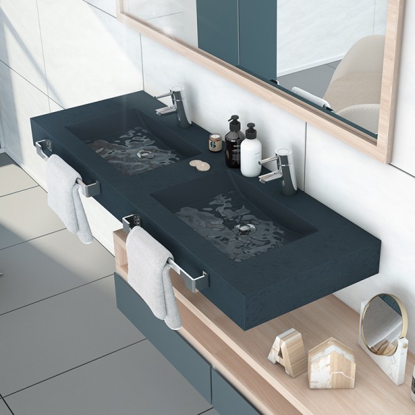 Lavabo doble con encimera y faldón Epsilon ST-ONE