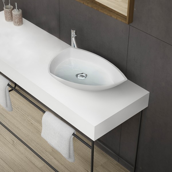Encimera con faldón para baño SurfacePlus (solidsurface)