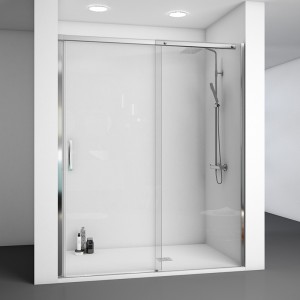 Mampara de ducha frontal S.5000 AL - una puerta + un fijo