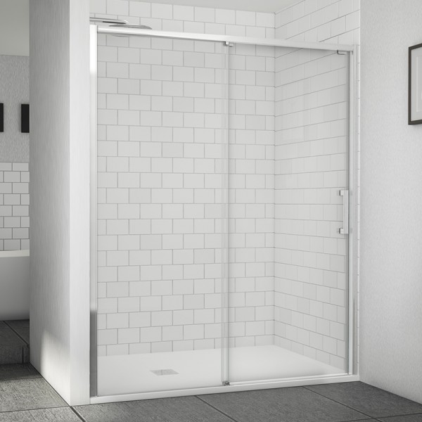 Mampara de ducha frontal S.3000 AL - puerta + fijo