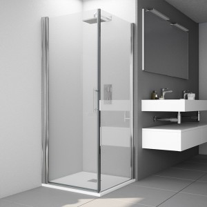 Mampara de ducha cuadrada Ankara 2 - puerta abatible + fijo en ángulo 2