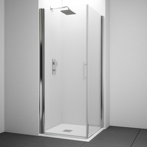 Mampara de ducha cuadrada Ankara 2 - puerta abatible + fijo en ángulo
