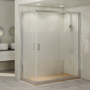 Mampara de ducha angular X-100SQ - dos puertas deslizantes + dos fijos 2