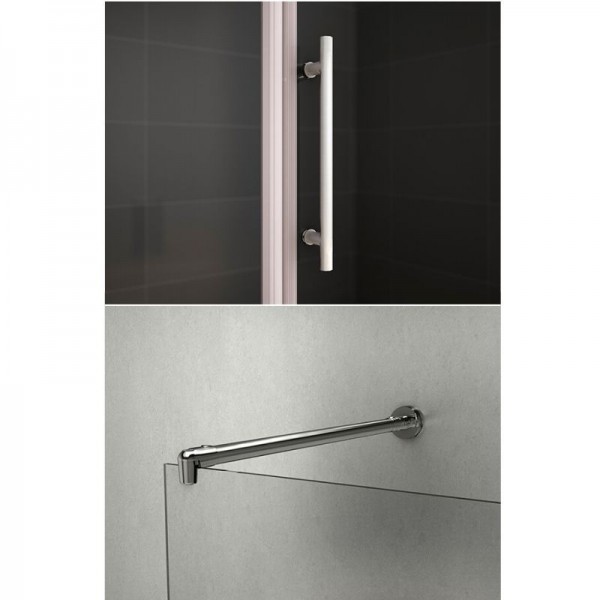 Mampara de ducha cuadrada Ankara 2 - puerta abatible + fijo en ángulo