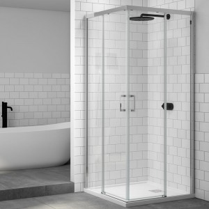 Mampara de ducha angular X-40 - 2 puertas deslizantes + 2 paneles fijos 2