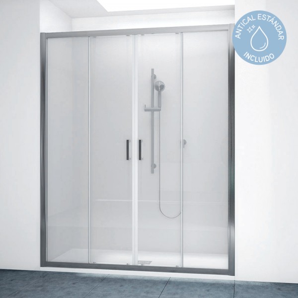 Mampara de ducha X-80P - 2 puertas deslizantes + 2 paneles fijos