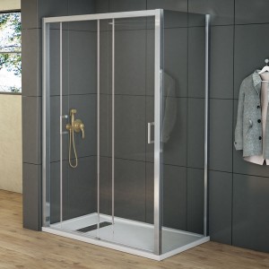 Mampara X-50 doble puerta + fijo en ángulo X60SP 2